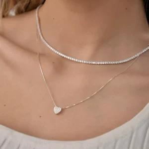 Colar prata com pingente