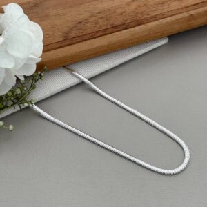 Colar malha fita prata